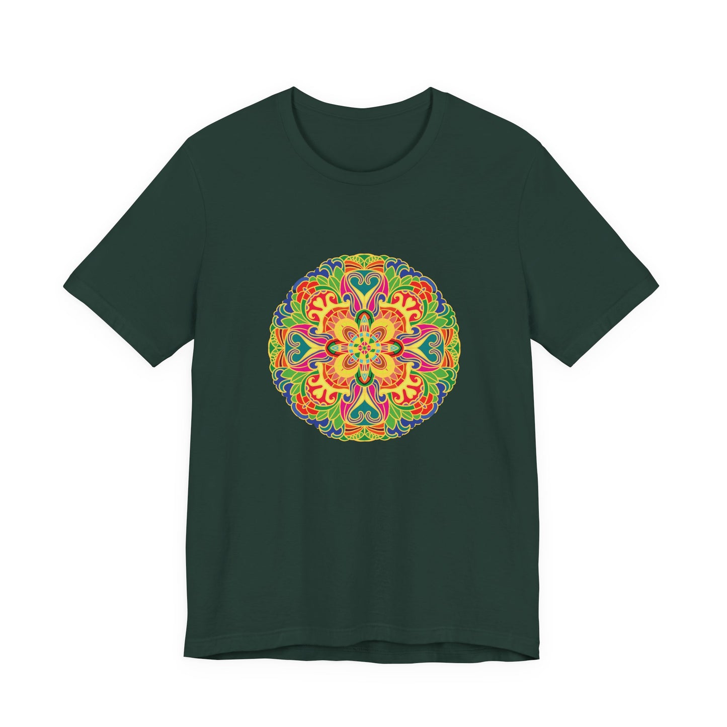 Colorful Mandala T-Shirt | Vibrant Bohemian Art | Meditation & Yoga Tee