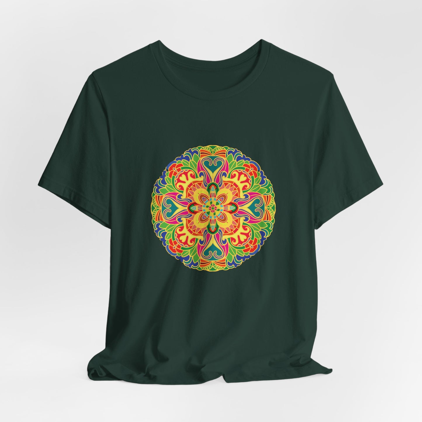 Colorful Mandala T-Shirt | Vibrant Bohemian Art | Meditation & Yoga Tee
